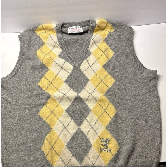 Pringle Sports of Scotland Wool Argyle Golf Sweater‎ Vest (117/46 large) - Picture 1 of 8